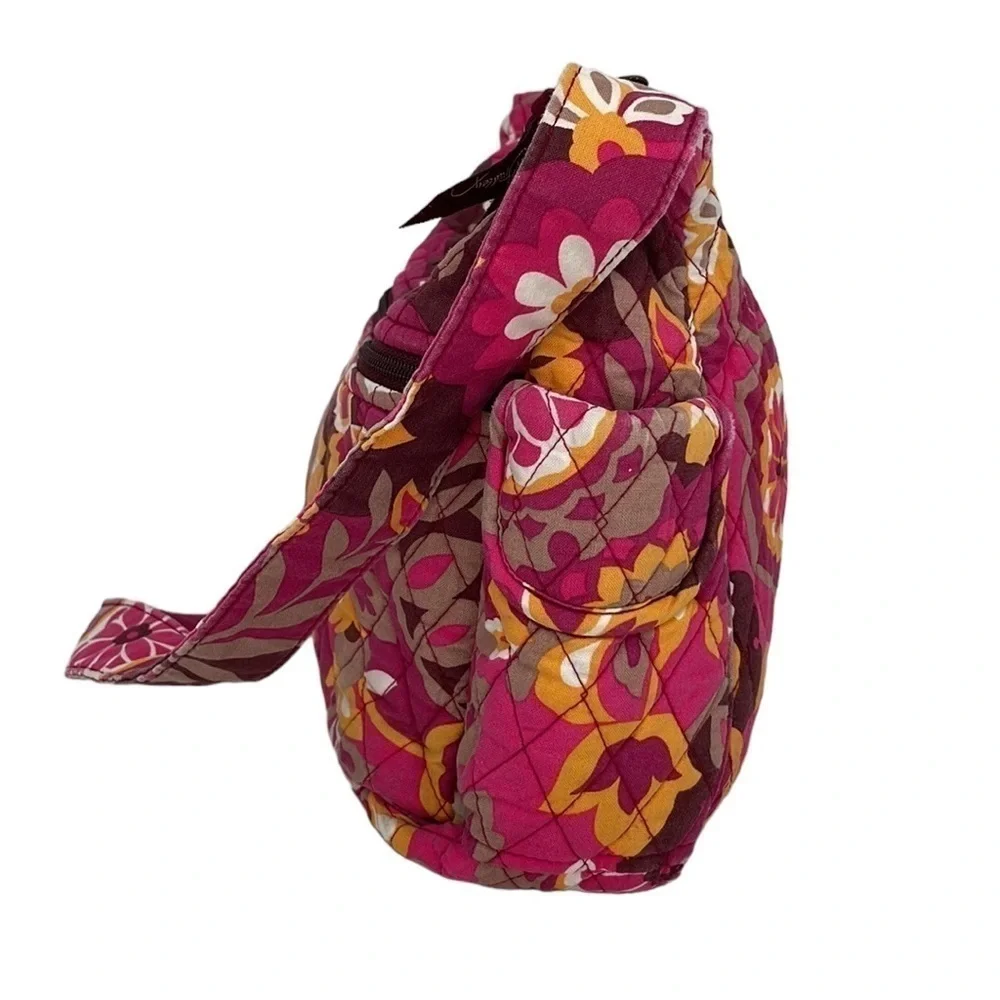 Vera Bradley Purse Quilted Floral Hobo Bag Pink Yellow